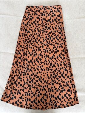 Urban Outfitters Leopard Satin Skirt